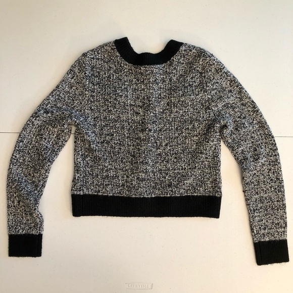 Laundry by Shelli Segal Los Angeles Chic Black and White Tweed Cardigan Size S/P - Picture 5 of 8